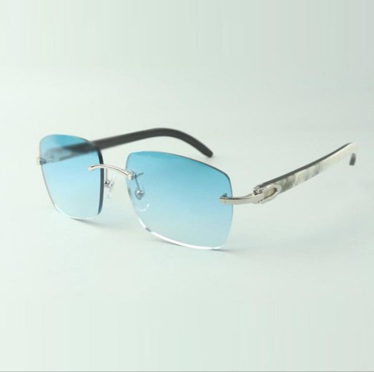 ⭐️ White Buffalo Horn Sunglasses Size 58 Blue Lenses