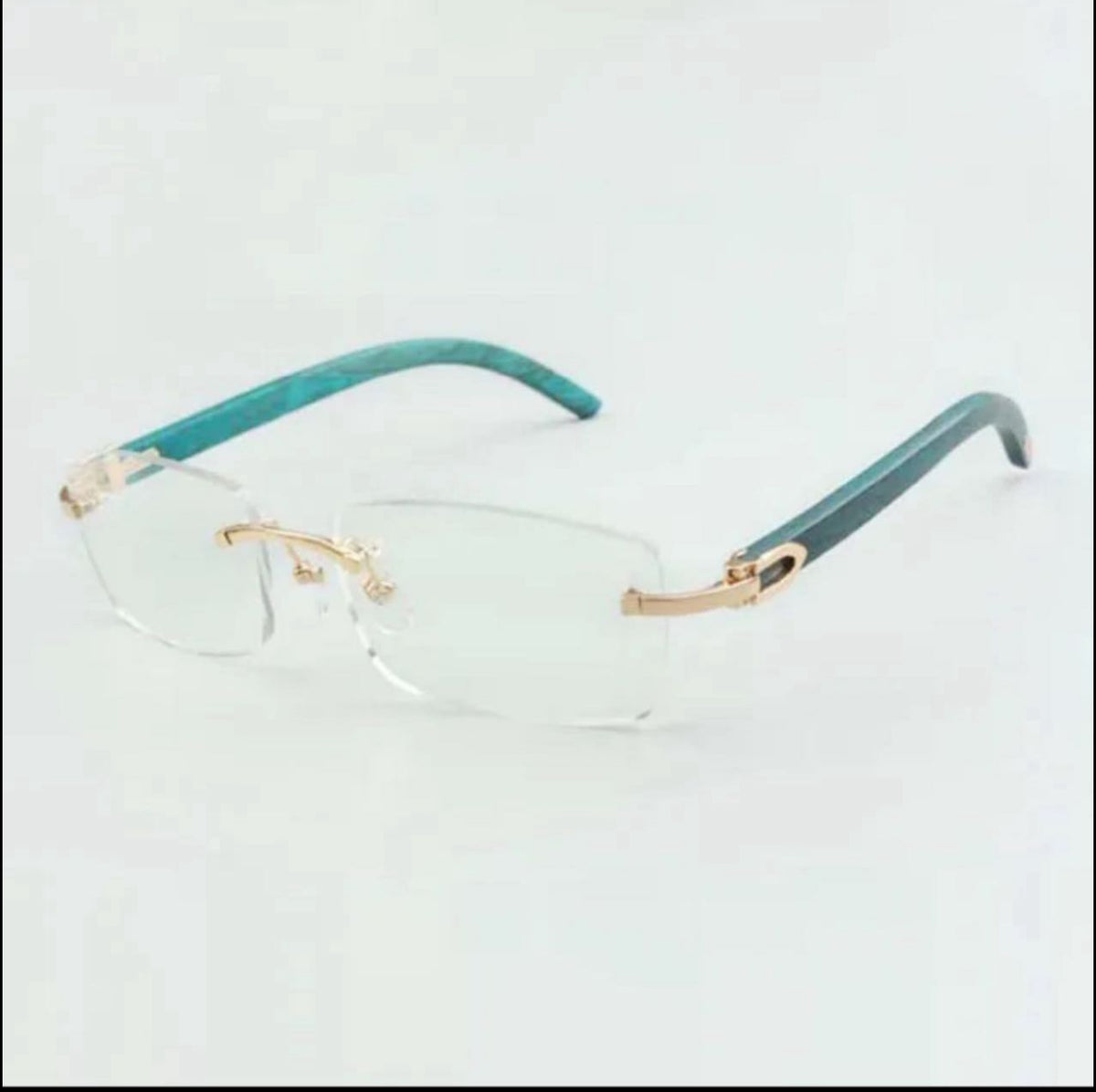 ⭐️ Green Wood Glasses Size 56 Clear Lenses