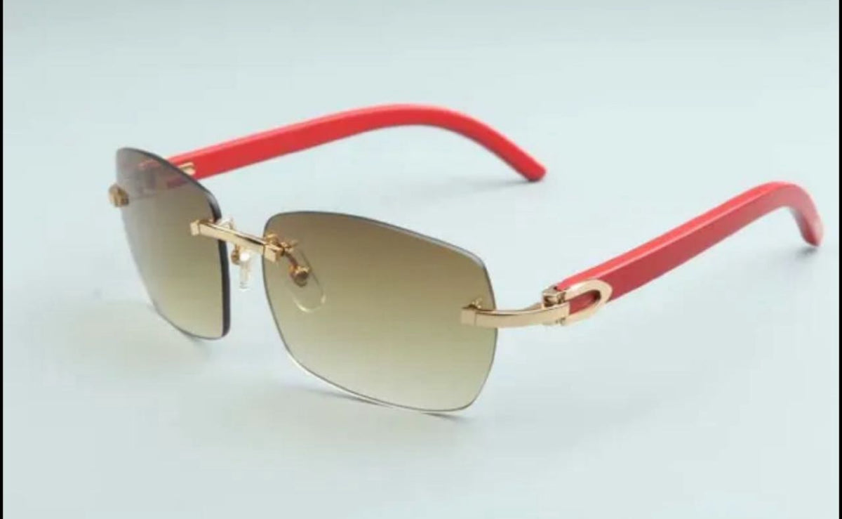 ⭐️ Red Wood Glasses Size 56 Henny Lenses
