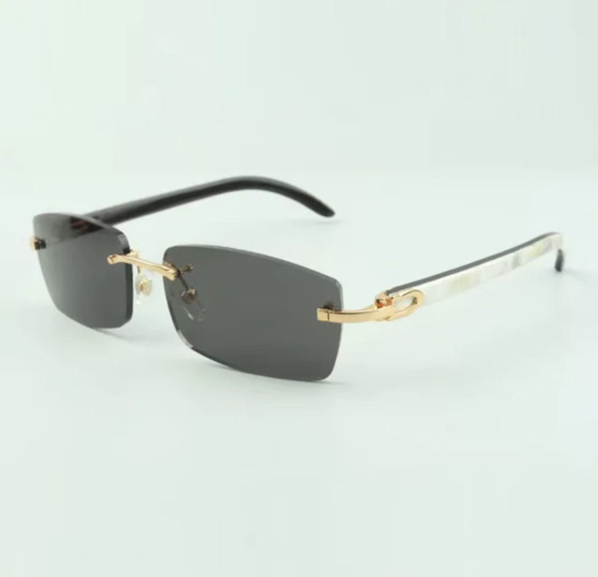 ⭐️ White Buffalo Horn Sunglasses Size 56 Black Lenses