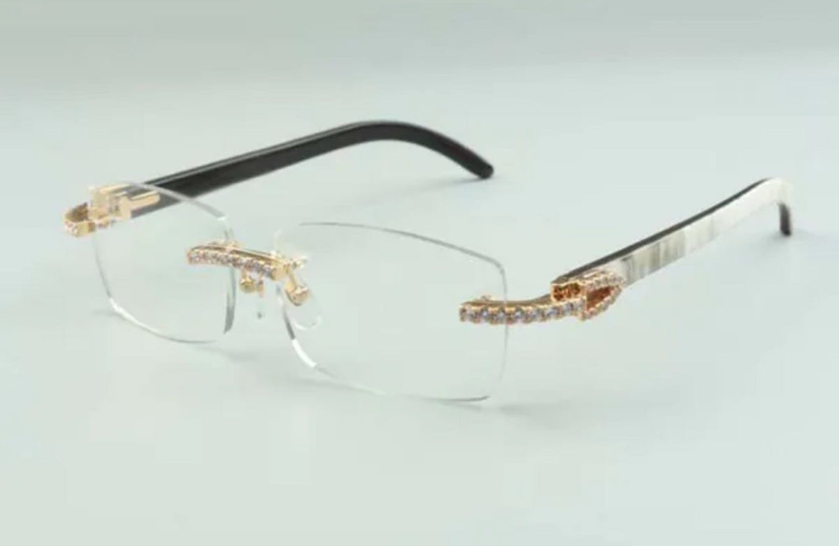 ⭐️ White Buffalo Horn Sunglasses Size 56 Clear Lenses