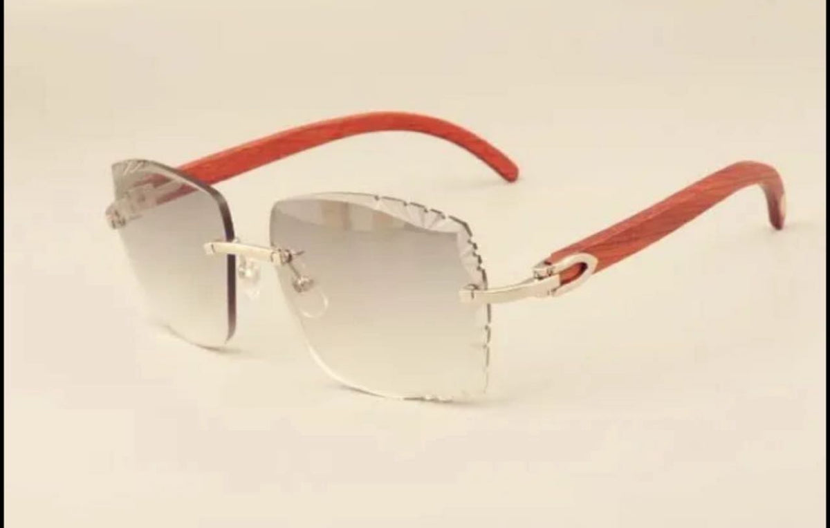 ⭐️Wood Sunglasses Size 58 Carved Grey Lenses
