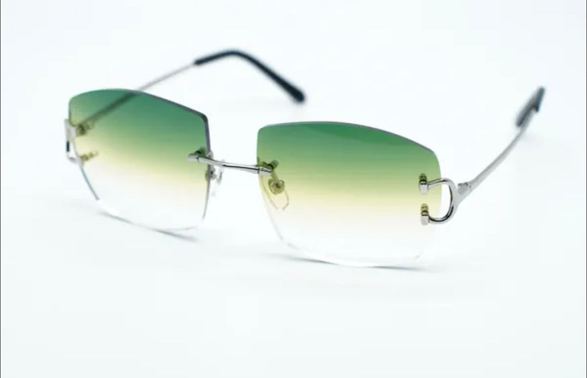 ⭐️ Wire Big C Sunglasses Size 60 Green And Yellow Lenses