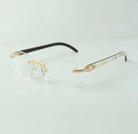 ⭐️White Buffalo Horn Sunglasses Size 56 Clear Lenses