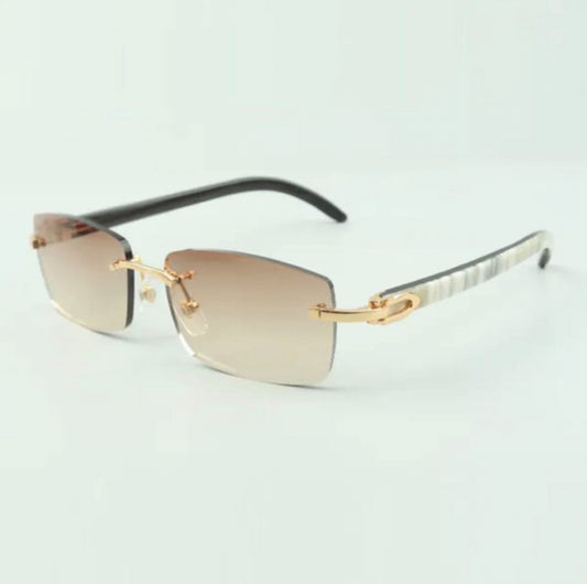 White Buffalo Horn Sunglasses Size 56 Henny Lenses