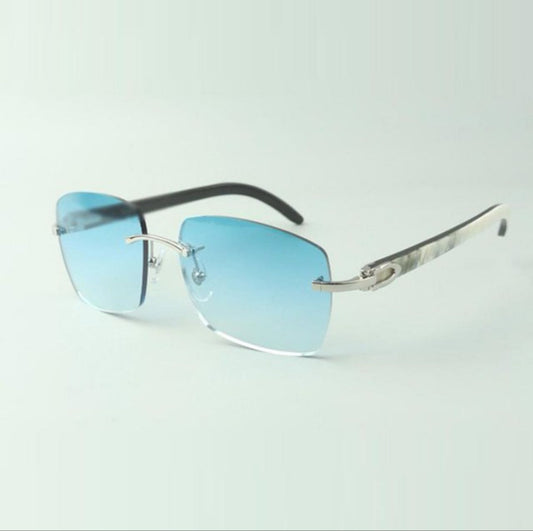 ⭐️ White Buffalo Horn Sunglasses Size 58 Blue Lenses