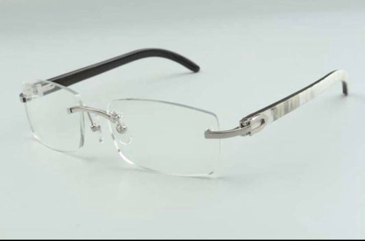 White Buffalo Horn Sunglasses Size 56 Clear Lenses