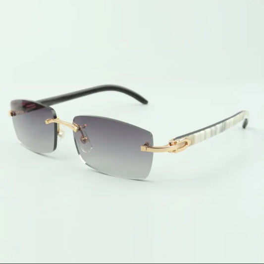 ⭐️ White Buffalo Horn Sunglasses Size 56 Grey Lenses