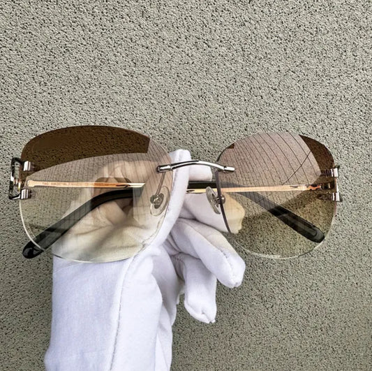 Wire Big C Sunglasses Size 58 Round Henny Lenses