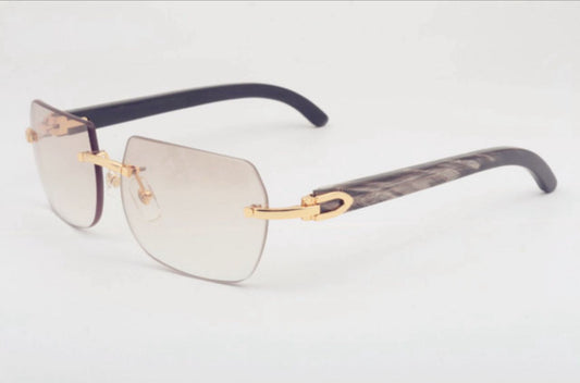 ⭐️ Black Buffalo Horn Sunglasses Size 58 Henny Lenses