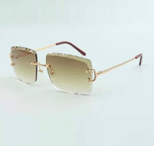 ⭐️ Wire C Sunglasses Size 58 Henny Diamond Cut Lenses