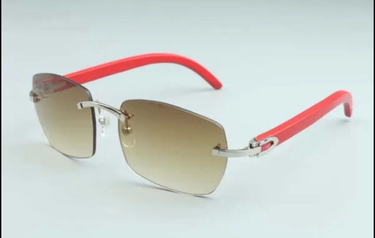 ⭐️ Red Wood Glasses Size 56 Henny Lenses