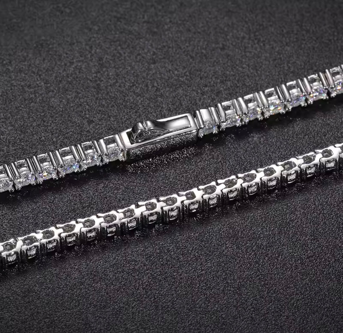 Unisex 3mm VVS1 Moissanite Tennis Bracelet S925 Silver For Men Women Pass Diamonds Test