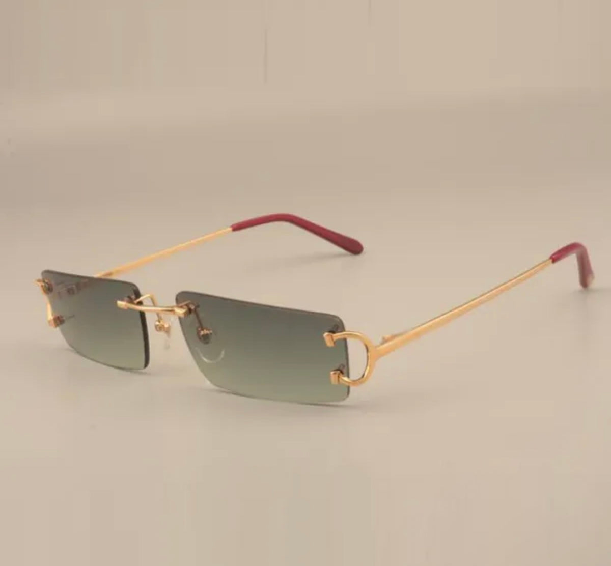 ⭐️ Wire Big C Sunglasses Size 56 Green Lenses