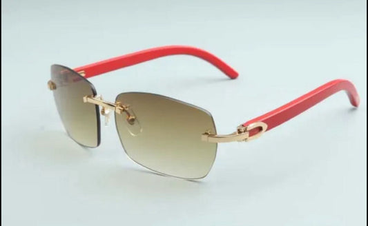⭐️ Red Wood Glasses Size 56 Henny Lenses