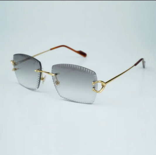 ⭐️ Wire C Sunglasses Size 58 Grey Diamond Cut Lenses