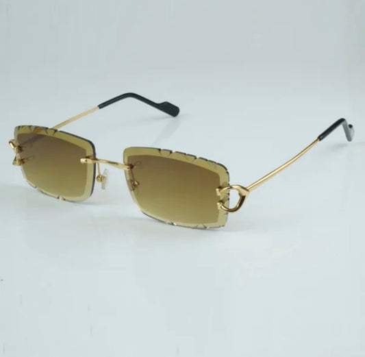 ⭐️ Wire Big C Sunglasses Size 58 Henny Diamond Cut Lenses