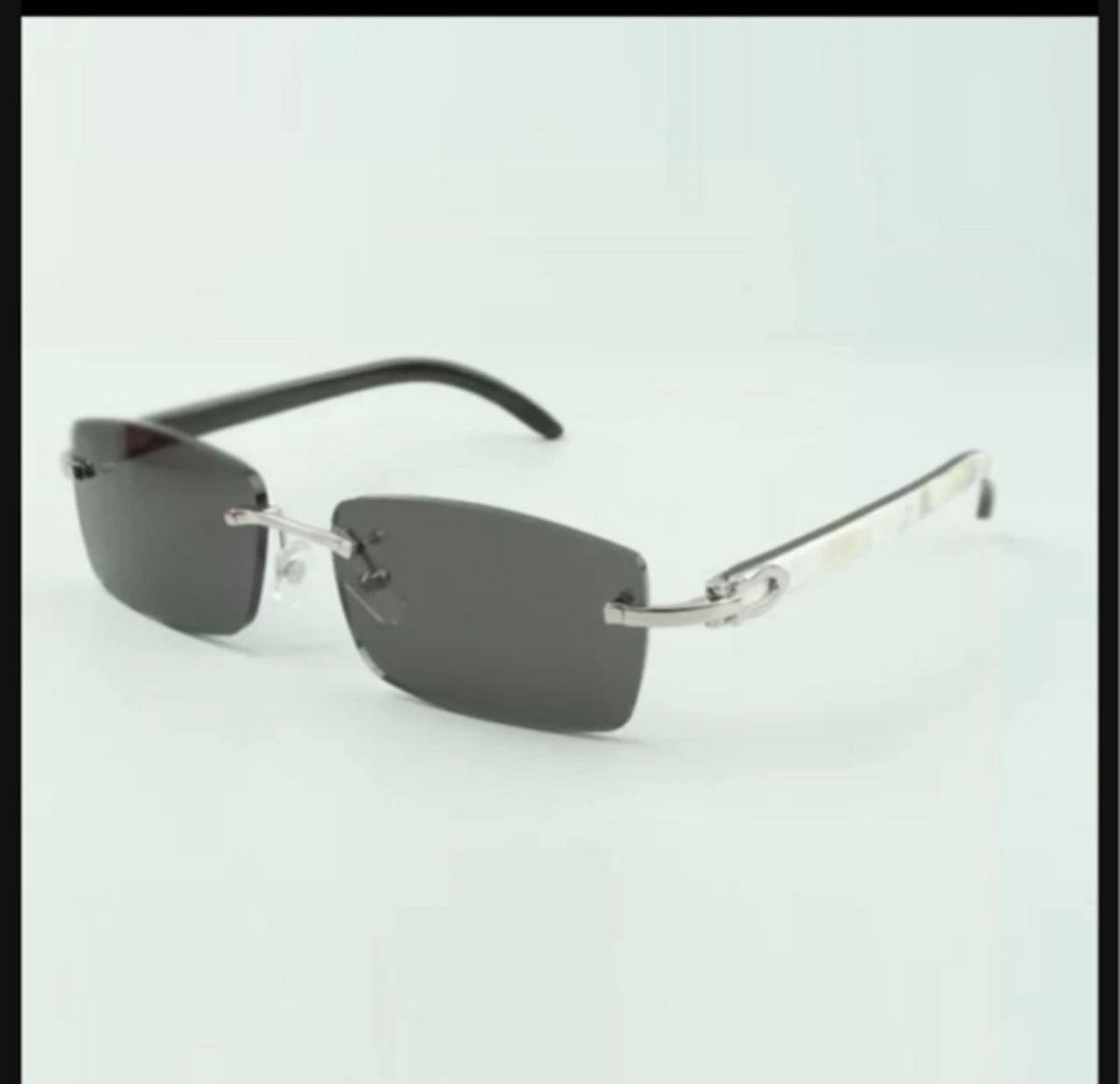 ⭐️ White Buffalo Horn Sunglasses Size 56 Black Lenses
