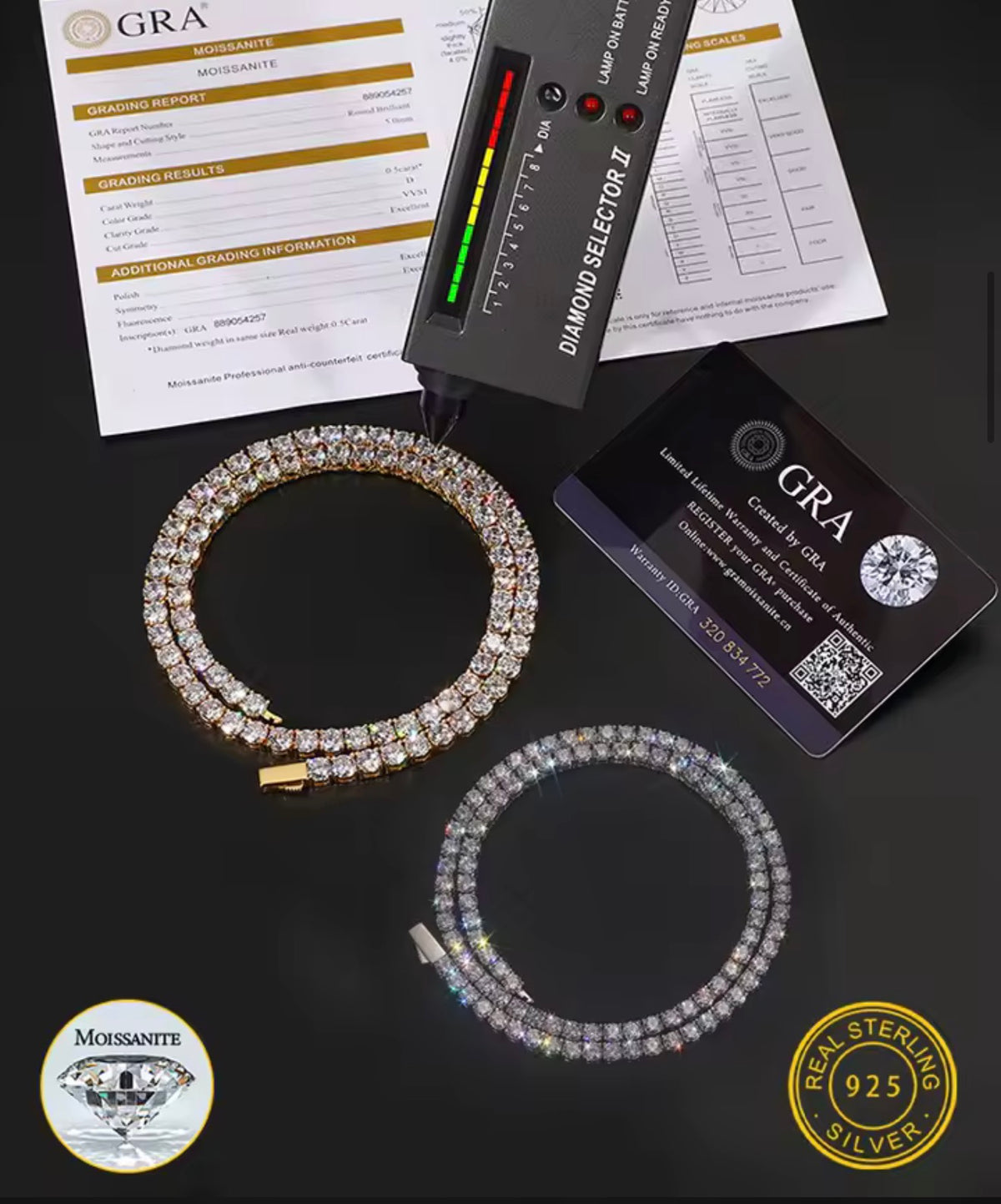 5mm Tennis Chain 20” Vvs Clarity Moissanite