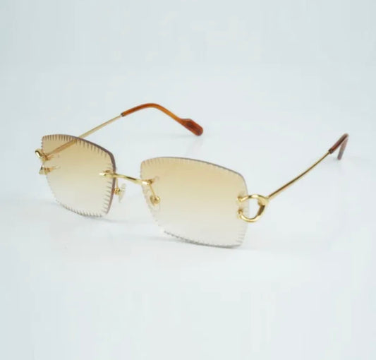 Wire Big C Sunglasses Size 58 Henny Diamond Cut Lenses