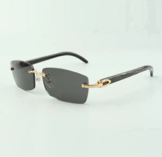 ⭐️ Black Buffalo Horn Sunglasses Size 56 Black Lenses