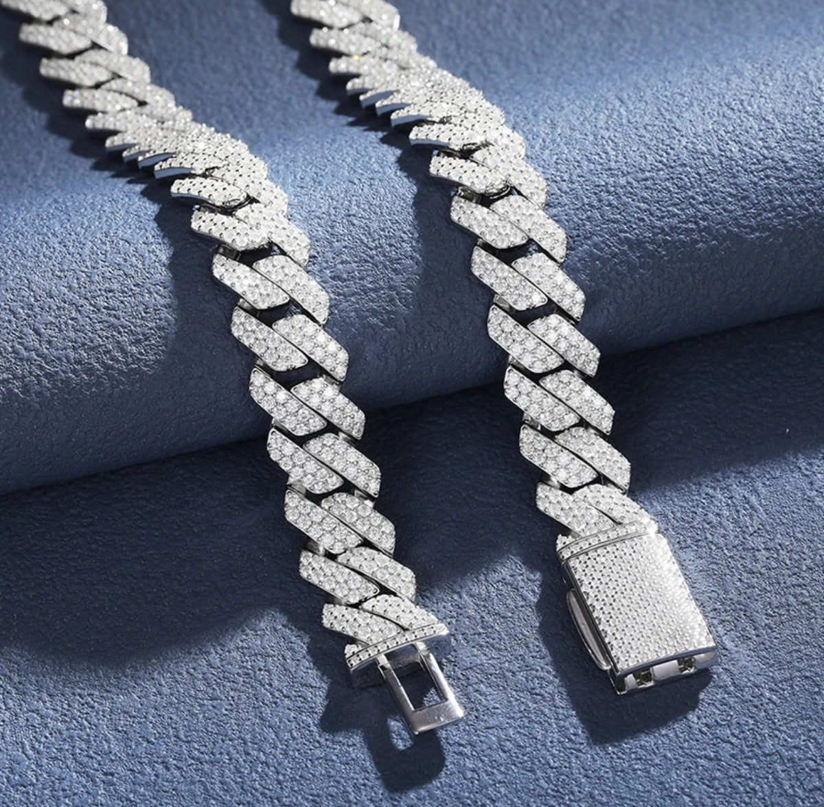 14mm 20” Vvs Clarity Moissanite Cuban Link Necklace