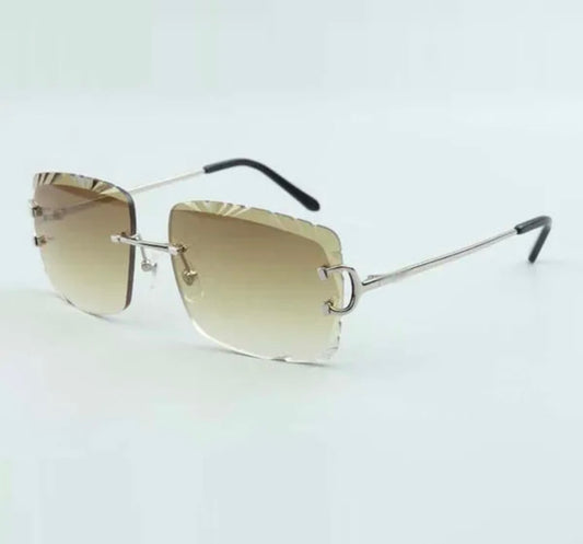 ⭐️ Wire C Sunglasses Size 58 Henny Diamond Cut Lenses