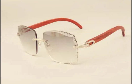 ⭐️Wood Sunglasses Size 58 Carved Grey Lenses