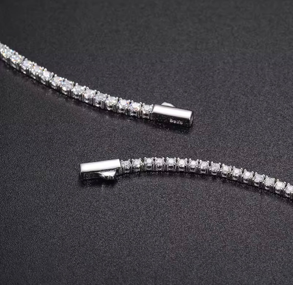 Unisex 3mm VVS1 Moissanite Tennis Bracelet S925 Silver For Men Women Pass Diamonds Test