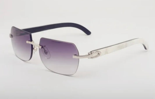 ⭐️ White Buffalo Horn Sunglasses Size 58 Grey Lenses