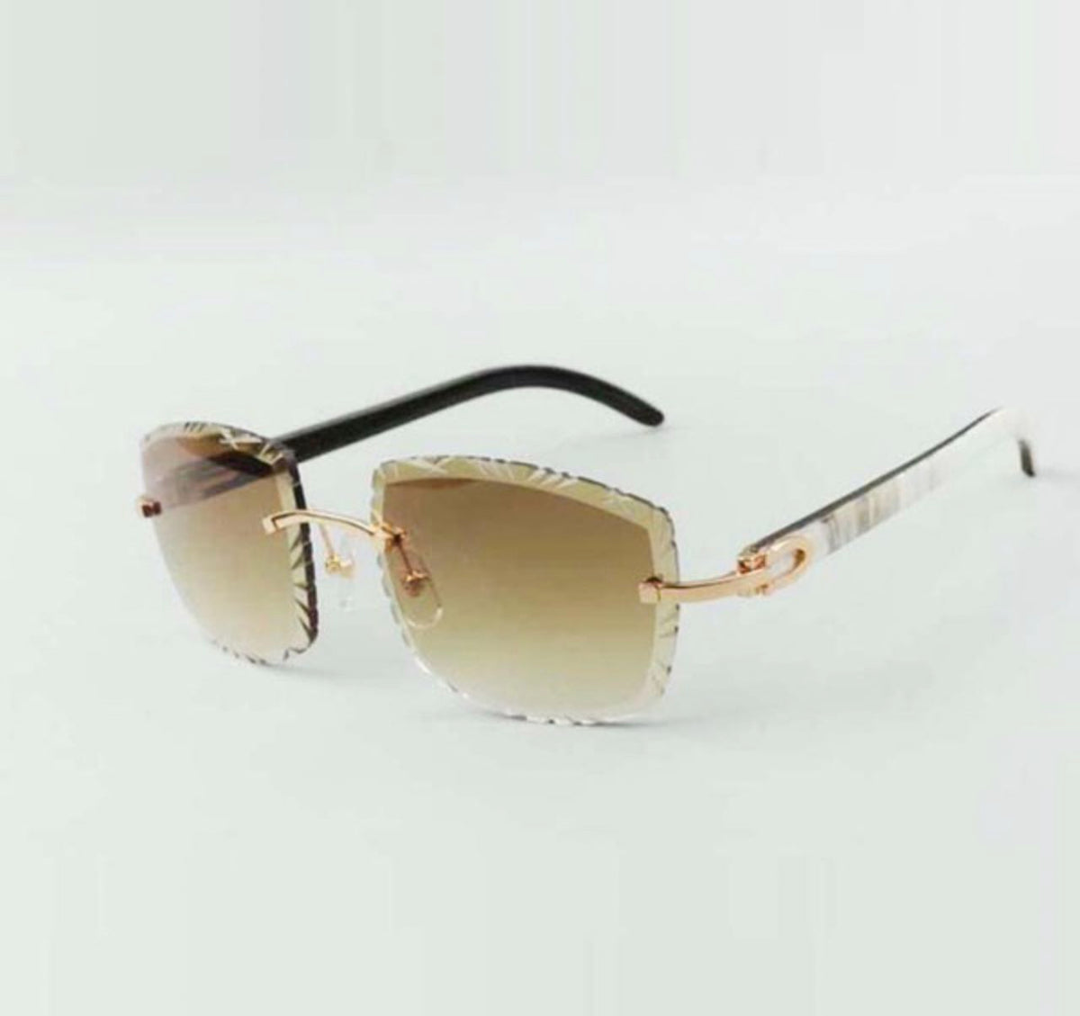 ⭐️ White Buffalo Horn Sunglasses Size 58 Carved Henny Lenses