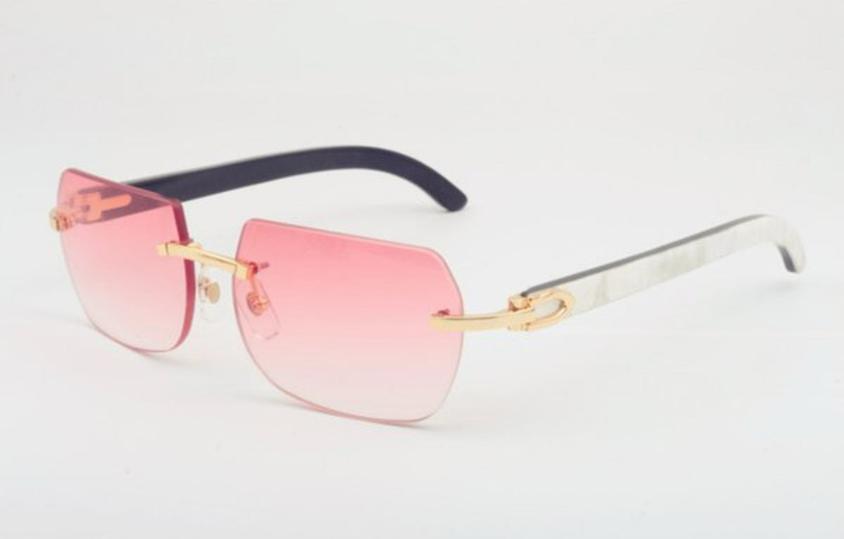 ⭐️ White Buffalo Horn Sunglasses Size 58 Red Lenses
