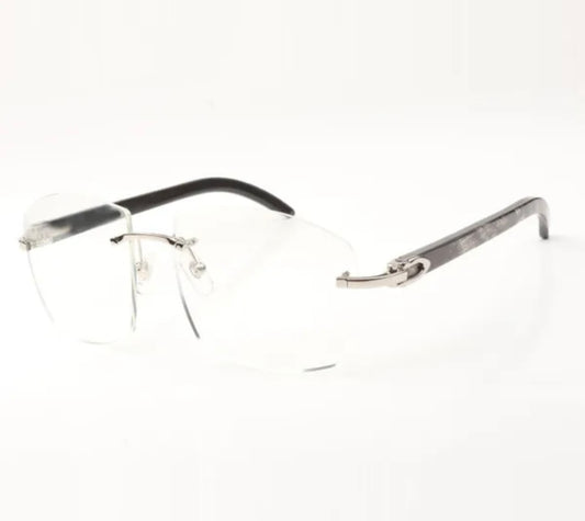 ⭐️ Black Buffalo Horn Sunglasses Size 60 Clear Lenses