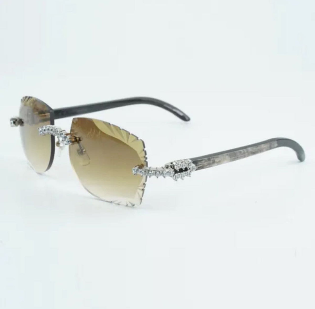 ⭐️ Black Buffalo Horn Sunglasses Size 58 Henny Lenses Big Stones (50 Pointers)