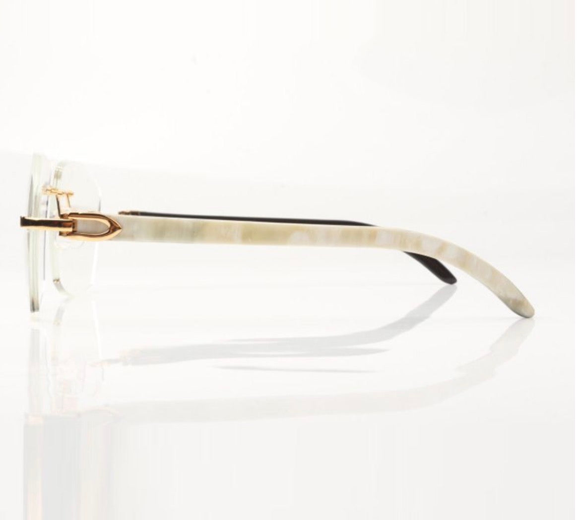 ⭐️ White Buffalo Horn Sunglasses Size 60 Clear Lenses