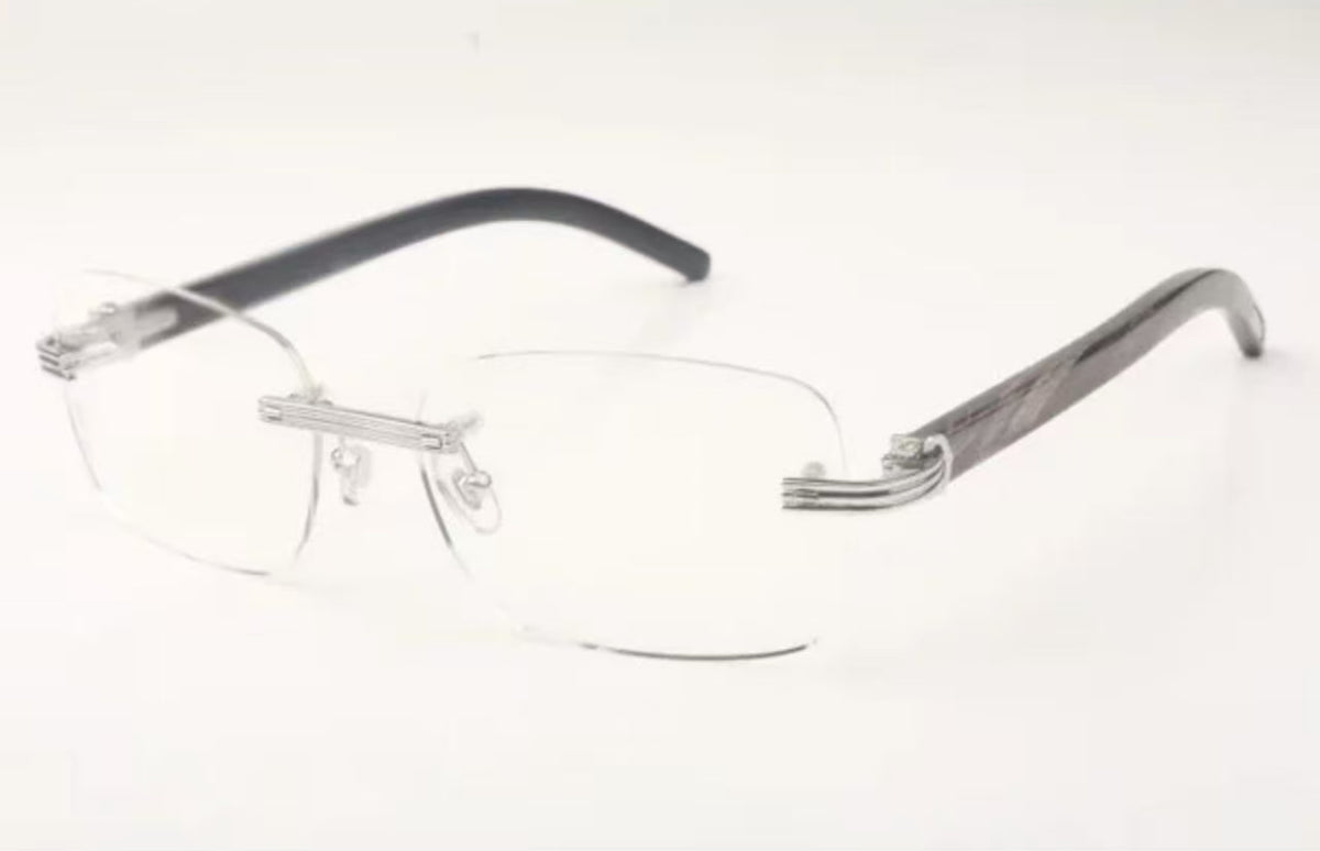 ⭐️ Black Buffalo Horn Sunglasses Size 56 Clear Lenses (Newer Model)