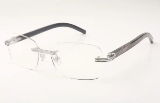 ⭐️ Black Buffalo Horn Sunglasses Size 56 Clear Lenses (Newer Model)