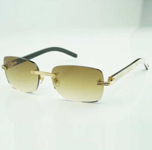 ⭐️ White Buffalo Horn Sunglasses Size 56 Henny Lenses (Newer Model)
