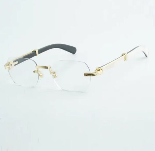 ⭐️ White Buffalo Horn Glasses Size 53 Clear Lenses (Newer Model)