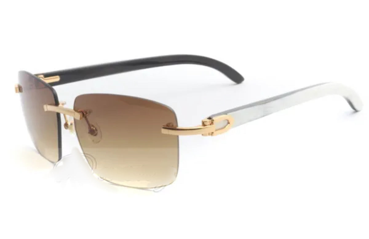 ⭐️ White Buffalo Horn Sunglasses Size 58 Henny Lenses