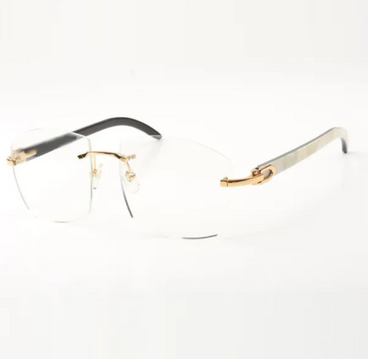 ⭐️ White Buffalo Horn Sunglasses Size 60 Clear Lenses