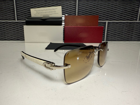 ⭐️ White Buffalo Horn Sunglasses Size 58 Henny Lenses