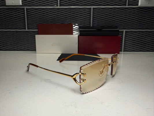 Wire Big C Sunglasses Carved Size 56 Henny Lenses