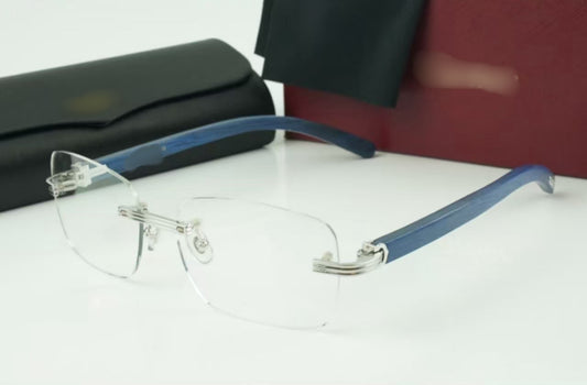 ⭐️ Blue Wood Sunglasses Size 56 Clear Lenses